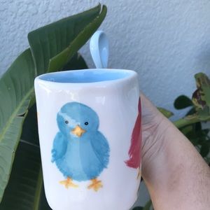 NEW CHICK MUG BLUE PINK Coffee Mug with SPOON